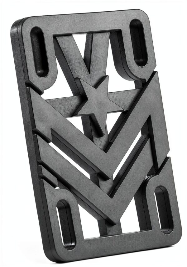 Mini Logo Skateboard Riser Pads Black Plastic Military-1