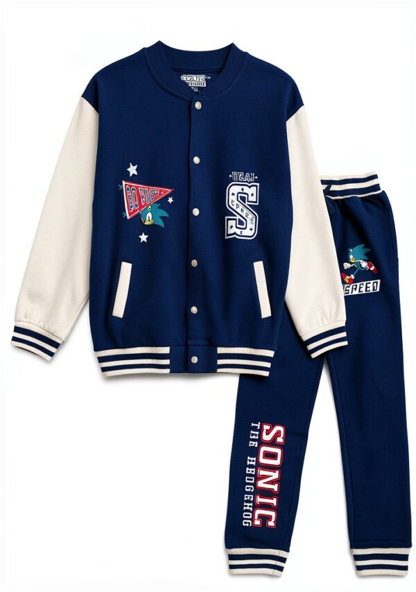 Bentex Sonic The Hedgehog Boys Jacket Pants Set Blue-0