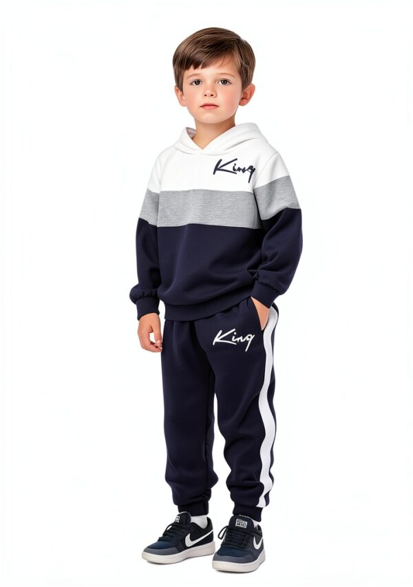 Boys Cotton Hoodie Set Soft Comfortable Athletic Casual Wear-3