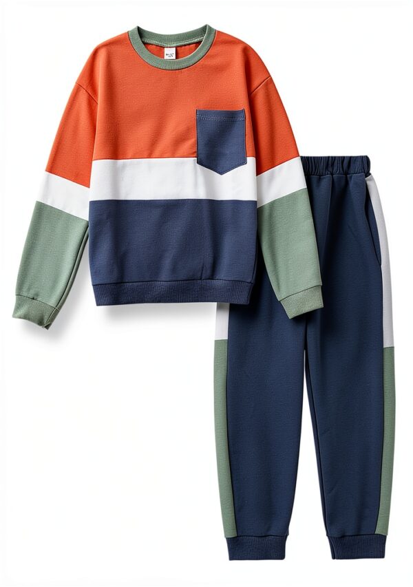 Boys Cotton Blend Sweatsuit Comfortable Casual 4T-12 Years-0