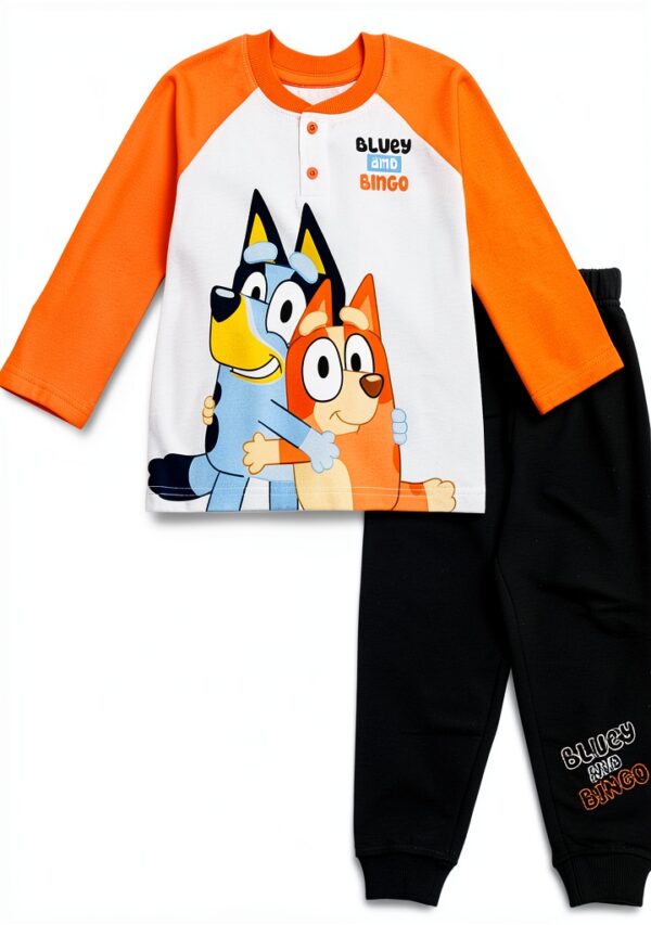 Bluey Bingo Boys Long Sleeve Shirt Pants Set Toddler Outfit-0