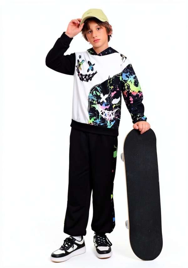 Boys Tracksuit 2 Piece Outfit Soft Stretchy Fabric Hooded-4