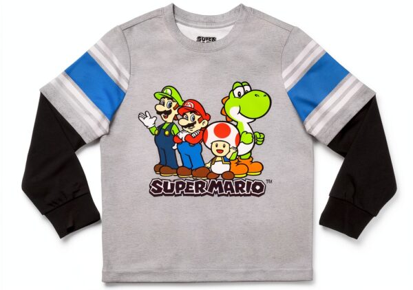 Super Mario Kids Outfit 2-Piece Set Long Sleeve Jogger Pants-2