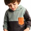 Boys Hoodie Pants Set Cotton Blend Color Block Toddler-3