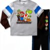 Super Mario Kids Outfit 2-Piece Set Long Sleeve Jogger Pants-0