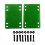 H Block Skateboard Risers 4mm Green with Hardware Kit-0
