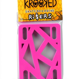 Krooked Skateboard Riser Pads Pink Plastic 1/8 Inch-0