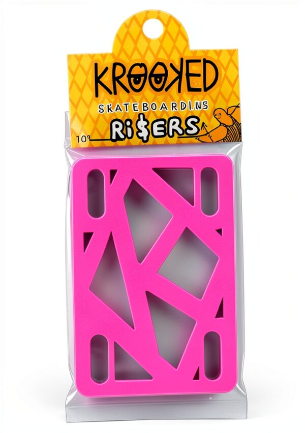 Krooked Skateboard Riser Pads Pink Plastic 1/8 Inch-0