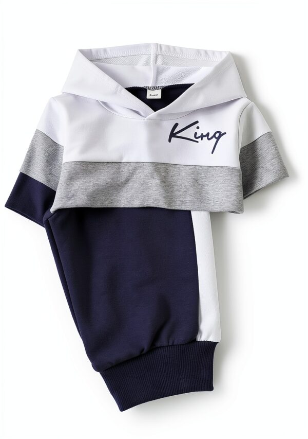 Boys Cotton Hoodie Set Soft Comfortable Athletic Casual Wear-4