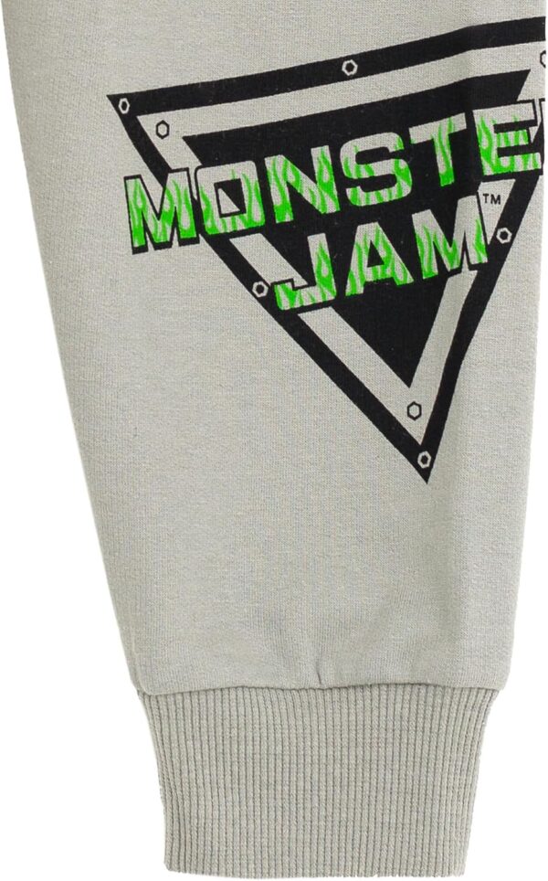 Monster Jam Boys Hooded Sweatshirt Pants Set Gray Light Gray-5