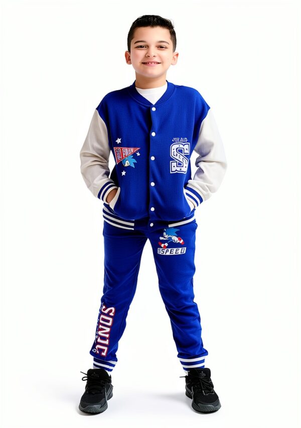 Bentex Sonic The Hedgehog Boys Jacket Pants Set Blue-1
