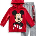 Disney Mickey Mouse Boys Hooded Sweatshirt Pants Set Cozy-0