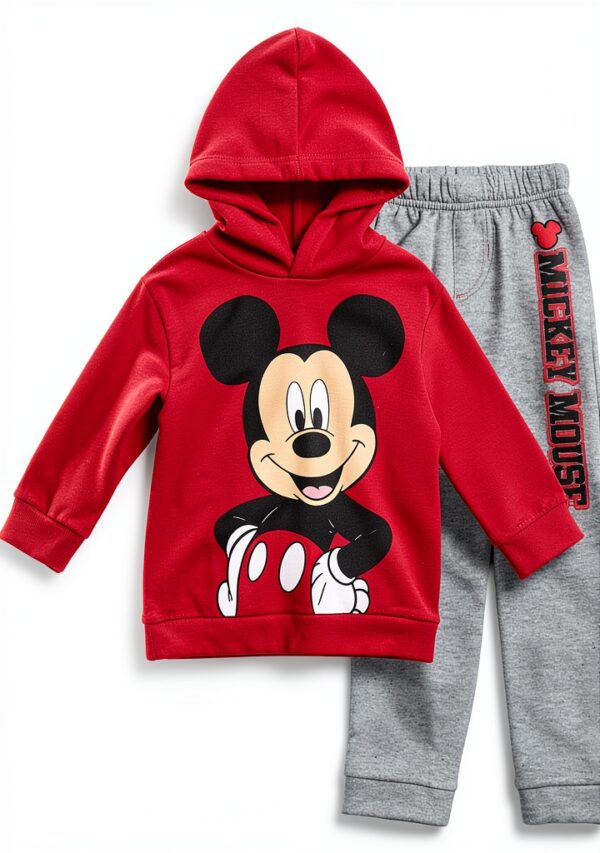 Disney Mickey Mouse Boys Hooded Sweatshirt Pants Set Cozy-0