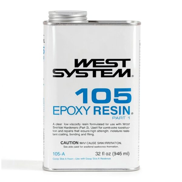 WEST System 105A Epoxy Resin (32 fl oz) Bundle with 207SA Special Clear Epoxy Hardener (10.6 fl oz) and 300 Mini Pumps Epoxy Metering 3-Pack Pump Set (3 Items)-1