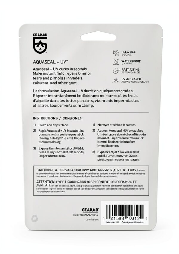 Aquaseal UV Repair Adhesive GEAR AID Sealant for Waders 0.25 oz-2