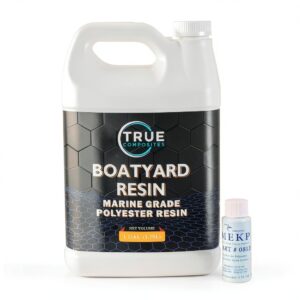 Boatyard Polyester Resin, 1 Gallon w/Catalyst kit for Fiberglass DIY Repairs and Construction - Economical Resin for Fiberglass Molds, Boats, Autos, RVs and Small Parts-0